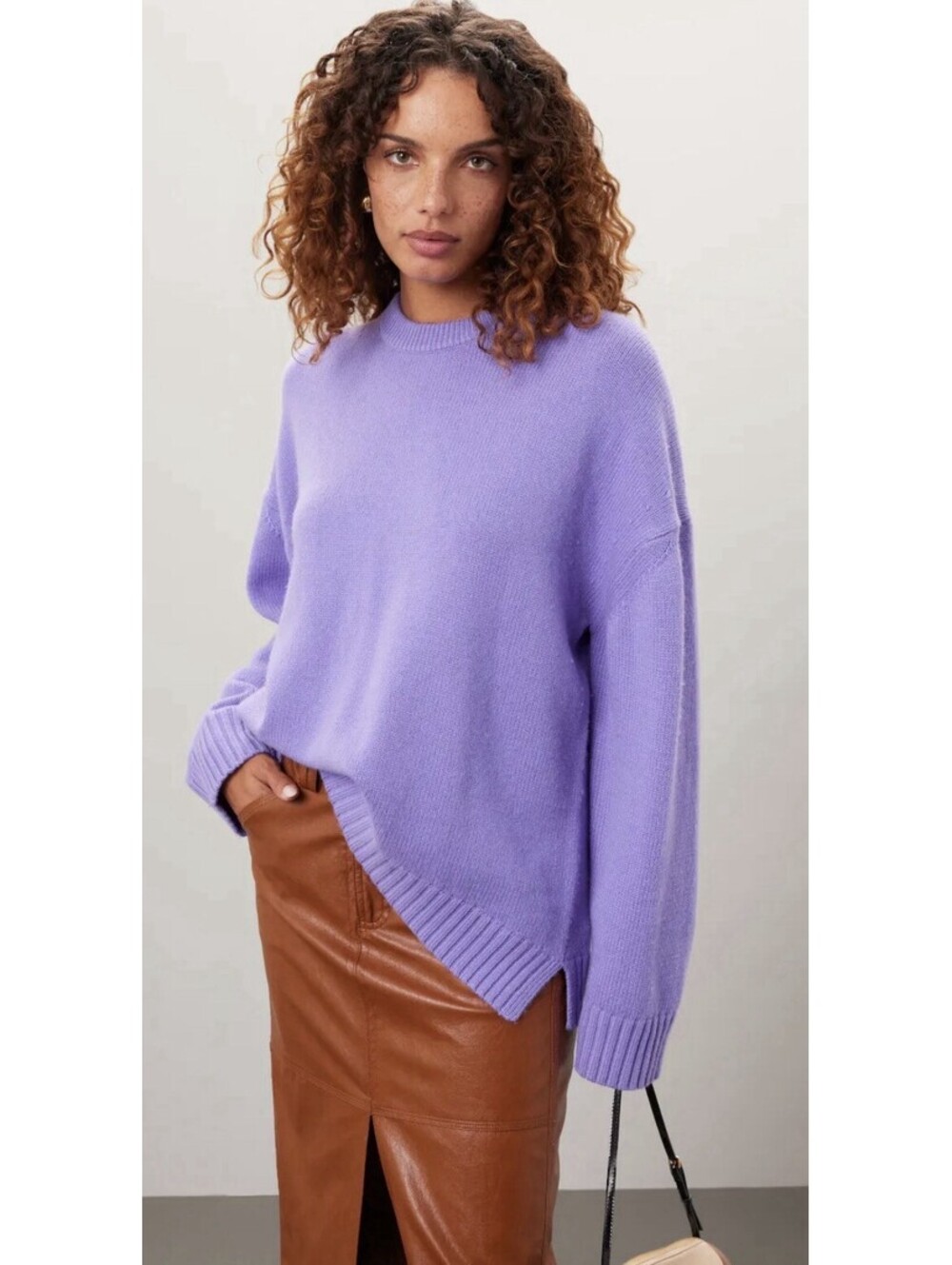 ALC Sweater Womens Purple Ayden Wool Cashmere Oversized Crewneck As/is $495